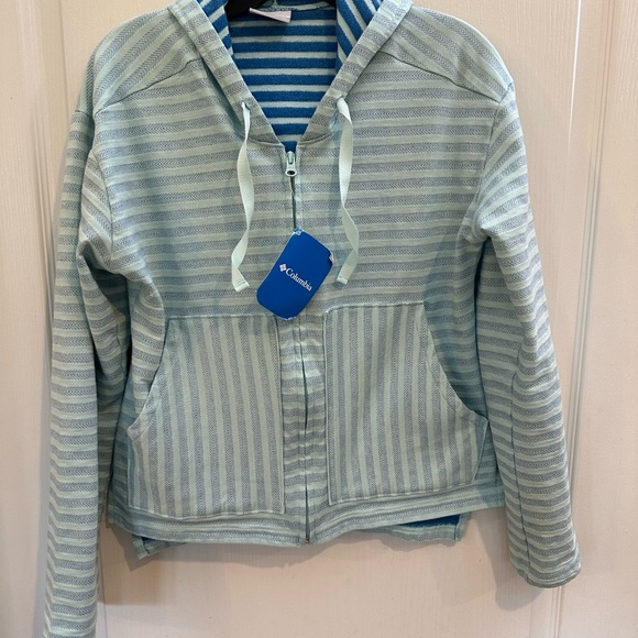 Columbia Melody Spring blue Full Zip Hooded Jacket hoodie Medium New w tag - Picture 6 of 9